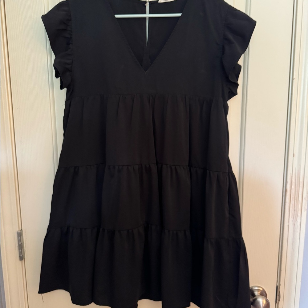 Elegant Black Ruffle Sleeve Top